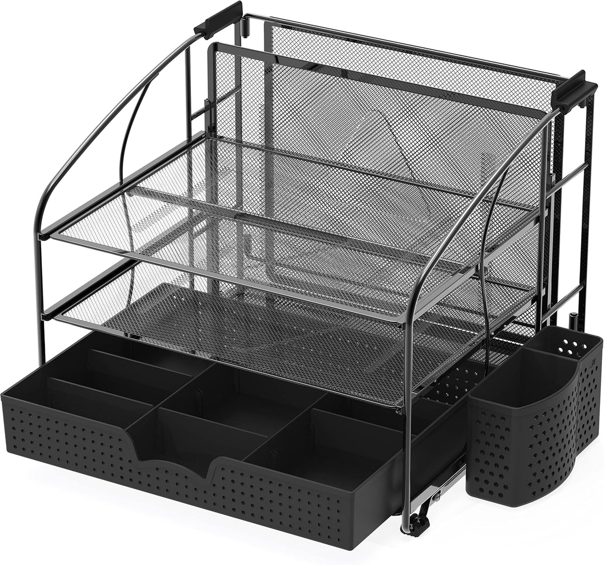 Simple Houseware Organizador de escritorio de 3 niveles con cajón