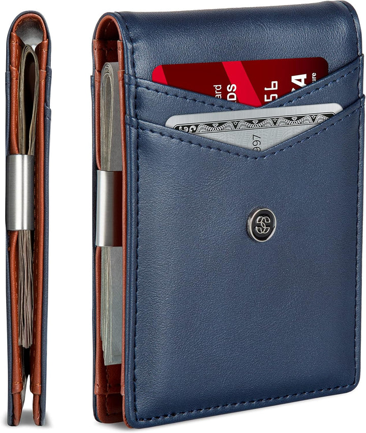 Suavell Billeteras delgadas para hombres. Cartera plegable minimali...