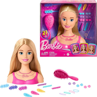 Cabeza de Muñeca Barbie para Estilo, Cabello Rubio con 20 Accesorio...