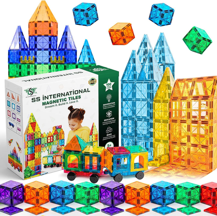 SS INTERNATIONAL Juego de azulejos magnéticos de 100 piezas con 2 c...