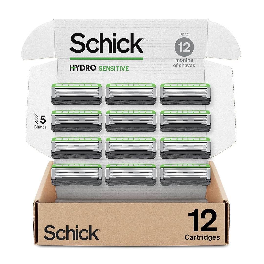 Schick Hydro Sensitive - Recambios de cuchilla de afeitar, 12 unida...