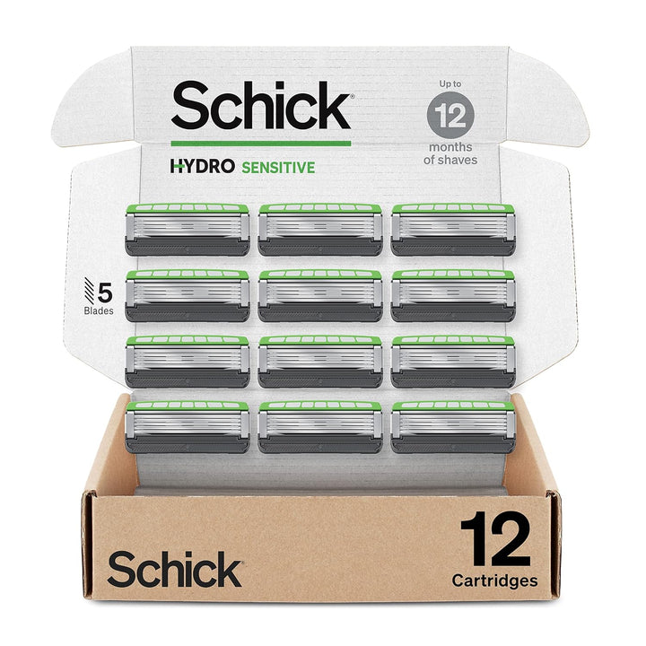 Schick Hydro Sensitive - Recambios de cuchilla de afeitar, 12 unida...