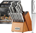 McCook Juego de cuchillos de cocina de acero con afilador incorporado