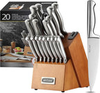 McCook Juego de cuchillos de cocina de acero con afilador incorporado
