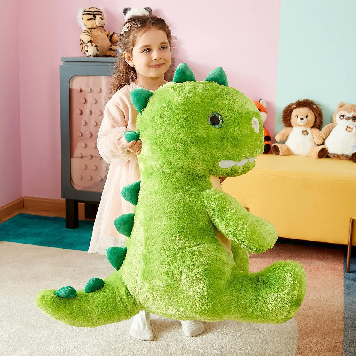 IKASA 23" Giant Dinosaur Stuffed Animal, Super Soft, Zipper-Free Plush