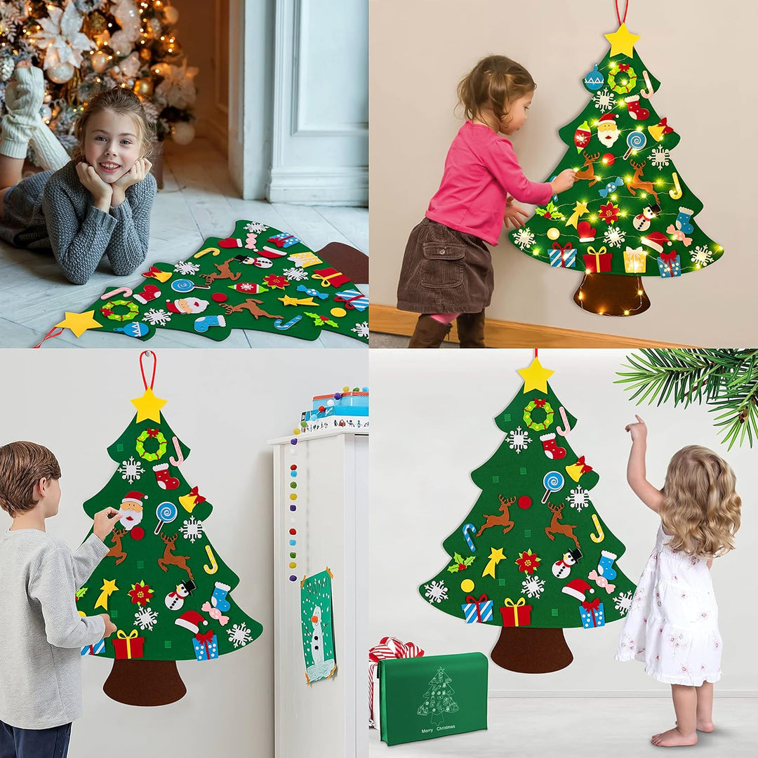 jollylife Juego de árbol de Navidad de fieltro de 3 pies