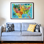 Think2Master Colorido mapa de Estados Unidos 1000 piezas rompecabezas para mayores de 13 años, adultos y familias. Gran regalo educativo para el interés en el mapa de EE. UU. Tamaño: 26.8 "x 18.9"