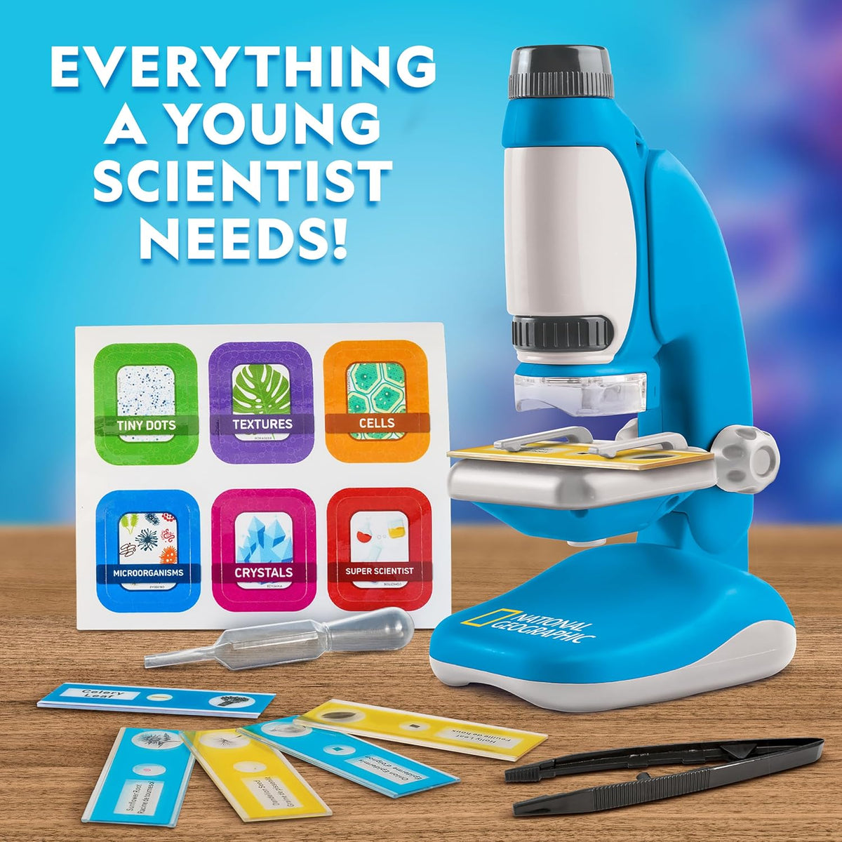 National Geographic Junior Microscope Science Kit con 250x Magnification