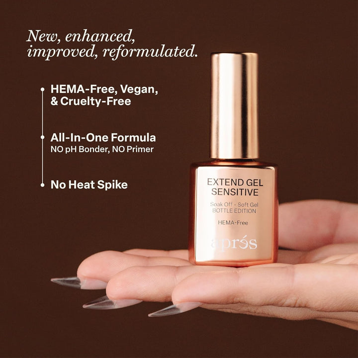 Aprés Extend Gel Sensitive - Adhesivo Soak Off Gel-X Tips sin HEMA...