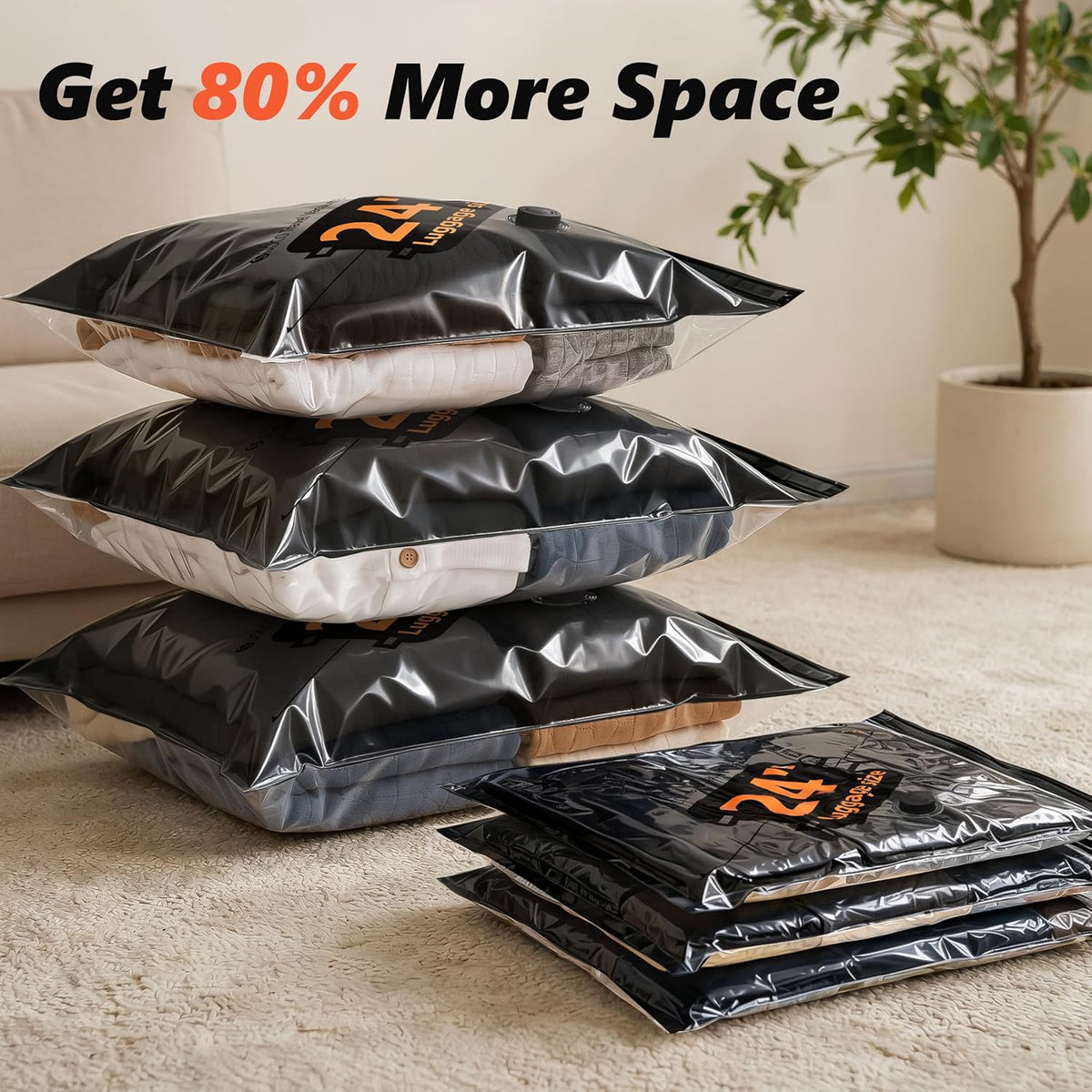 Bolsas de vacío para viajes con bomba recargable, 16 combo, color gris