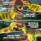 BABOY Figuras de juguete de dinosaurio T-Rex de goma suave, interior relleno de algodón PP, diseño realista, materiales seguros, resistente a caídas y golpes, juguete suave de alta resistencia para