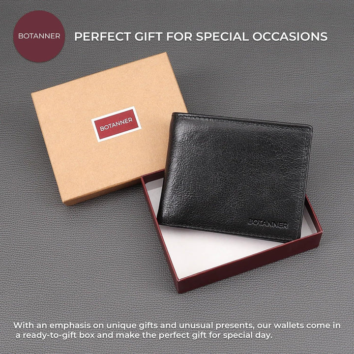 BOTANNER Cartera delgada plegable de cuero | Cuero genuino | Regalo...