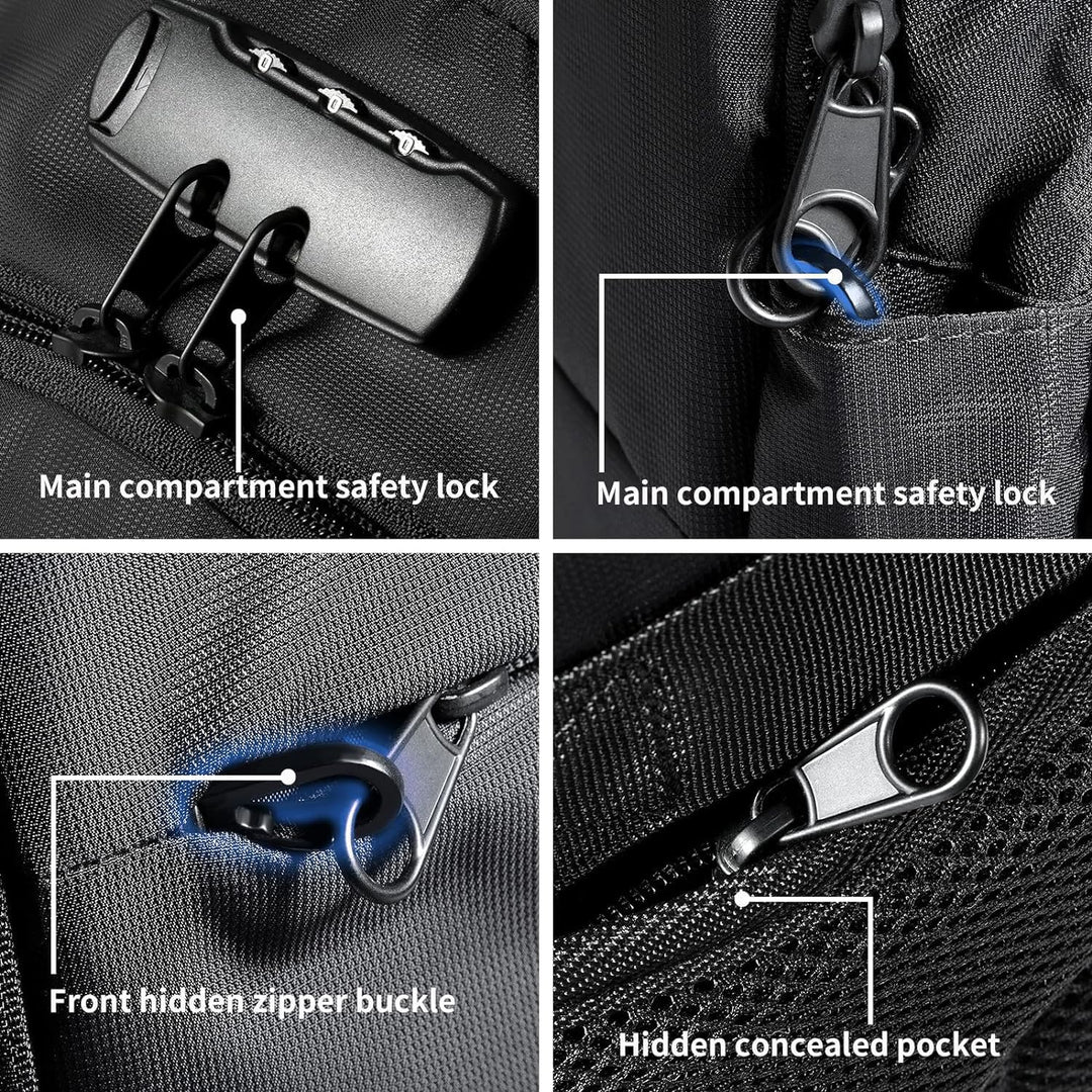Tzowla Mochila antirrobo de 40 litros con puerto de carga USB para...