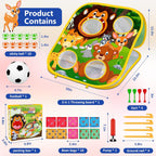 Juego de lanzamiento de bolsas de frijoles de animales, juego de lanzamiento al aire libre, suministros de fiesta familiar para niños, regalo para cumpleaños o Navidad para niños pequeños de 3, 4, 5