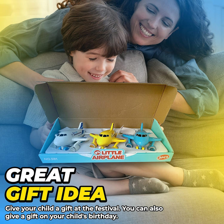 KIDSTHRILL Juguete de avión para niños y niñas. Juego de tres avion...