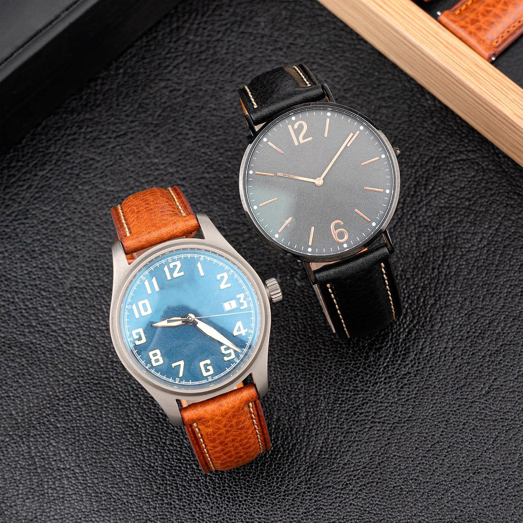 Correa de reloj de cuero italiano de la Toscana, cuero genuino de grano superior curtido con vegetales naturales, 18 mm, 19 mm, 20 mm, 21 mm, 22 mm, XL, XXL, de liberación rápida, correas de