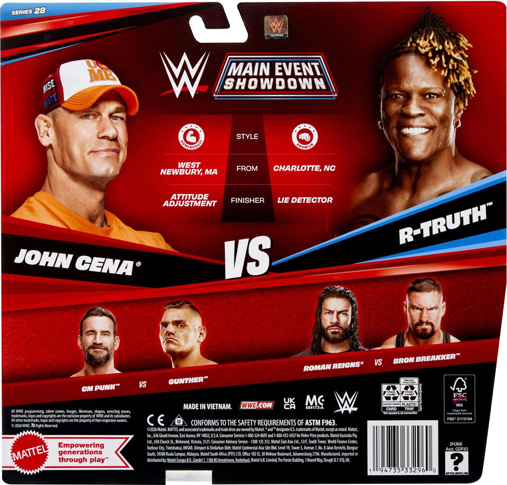 Mattel WWE Main Event Showdown Figuras de acción 2 unidades con accesorio