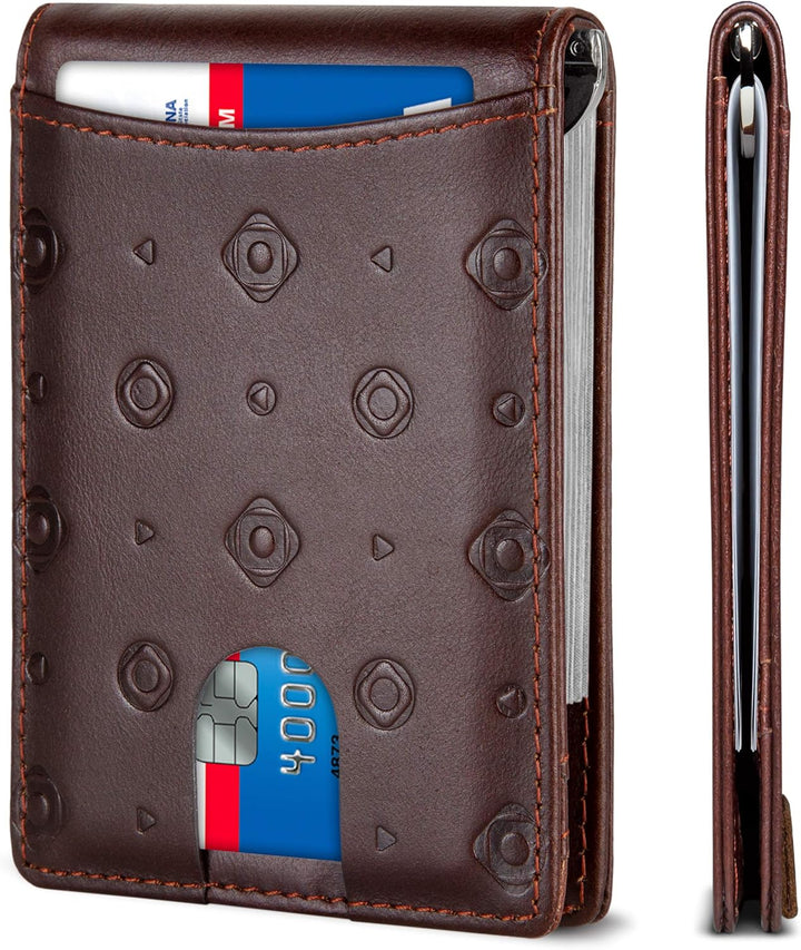 SERMAN BRANDS RFID Blocking Slim Bifold Genuine Leather Minimalist...
