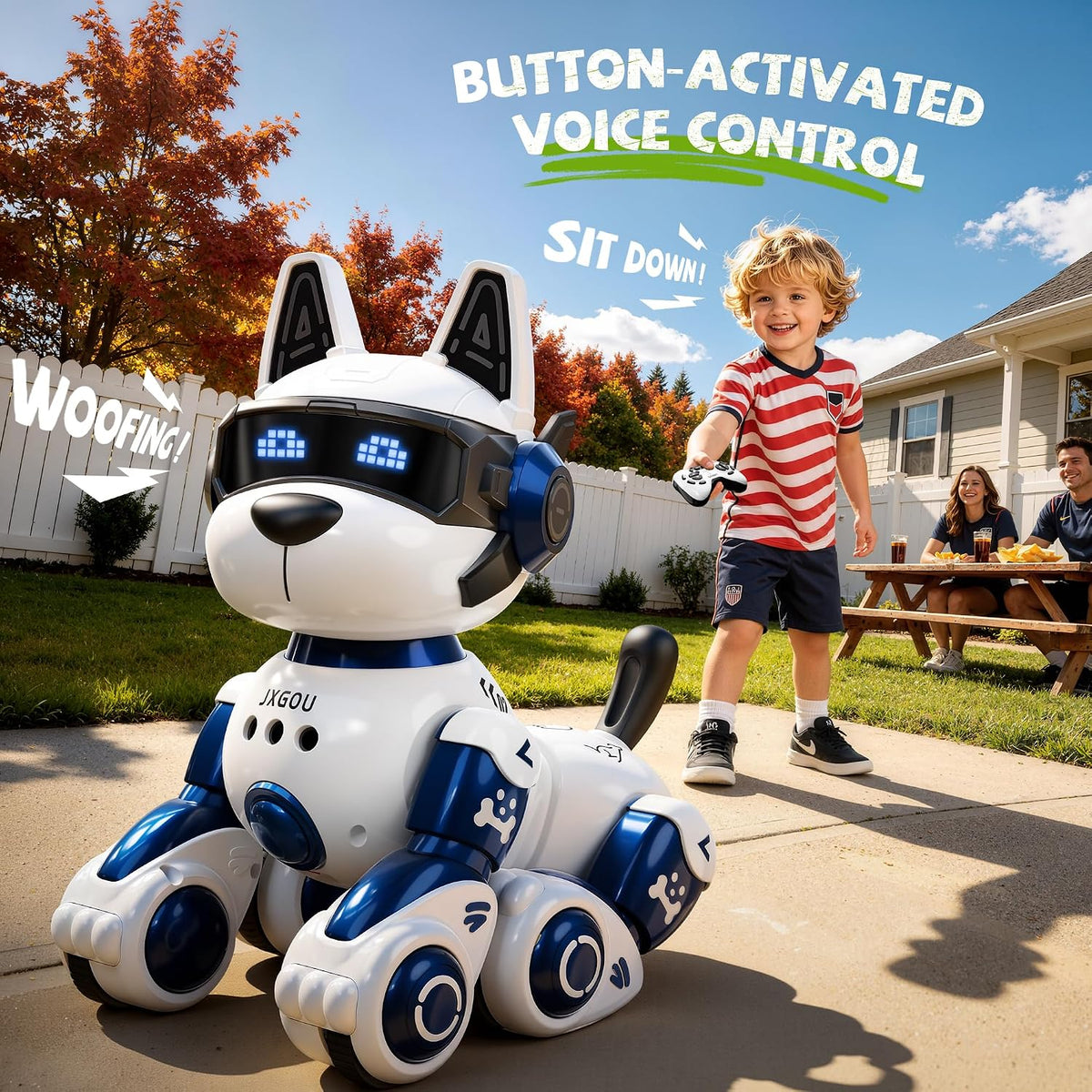 Perro robot inteligente, 2.4GHz control remoto robot perro juguetes para