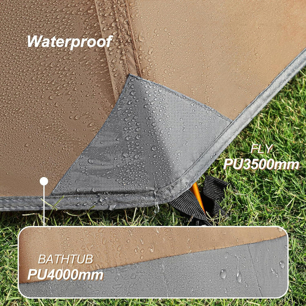 Tienda de campaña para 1 persona para acampar, senderismo, caza de montaña, tiendas de mochilero, resistencia a las 4 estaciones a prueba de viento a prueba de lluvia e impermeable