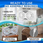 Comfort Zone Ventilador de ventana doble WiFi inteligente de 9 pulg...
