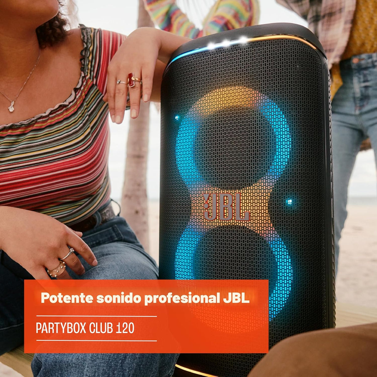 JBL PartyBox Club 120 - Altavoz portátil con asa plegable, sonido p...