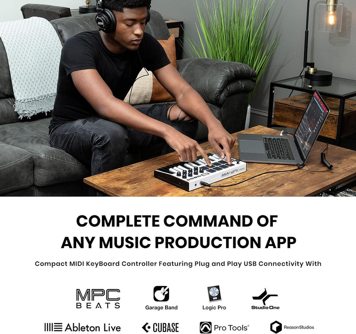 Paquete de estudio de grabación: controlador de teclado MIDI USB MP...