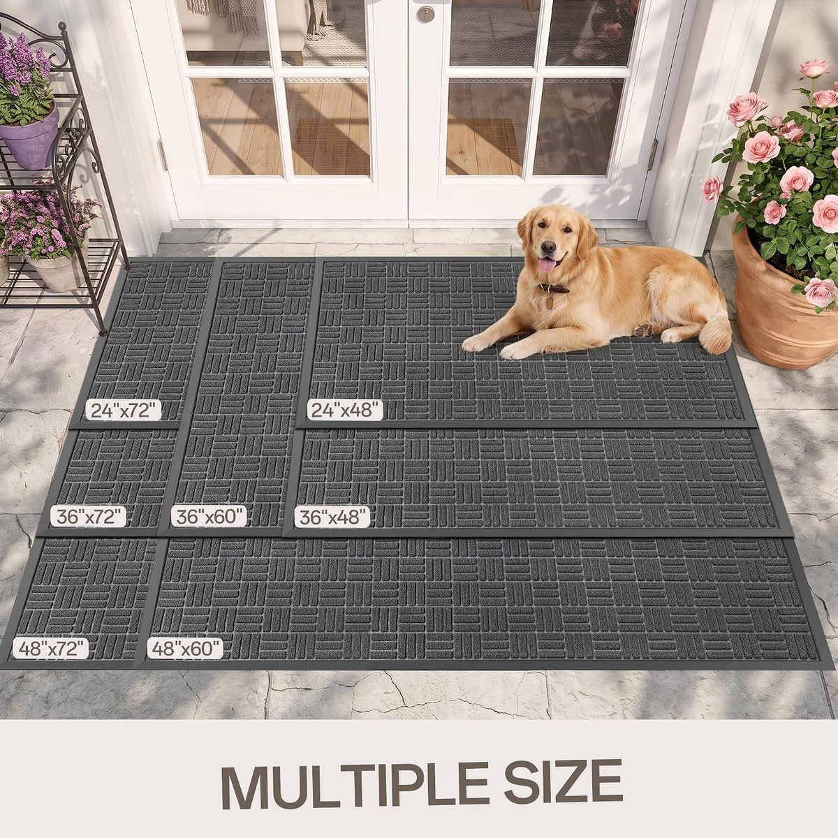 Amyracel Tapete para puerta delantera, 3 x 4 pies, resistente e impermeable