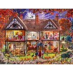 White Mountain Rompecabezas de 1000 piezas de Halloween, otoño y otoño, piezas grandes, regalo para adultos y familia, 24 x 30 pulgadas, casa de Halloween