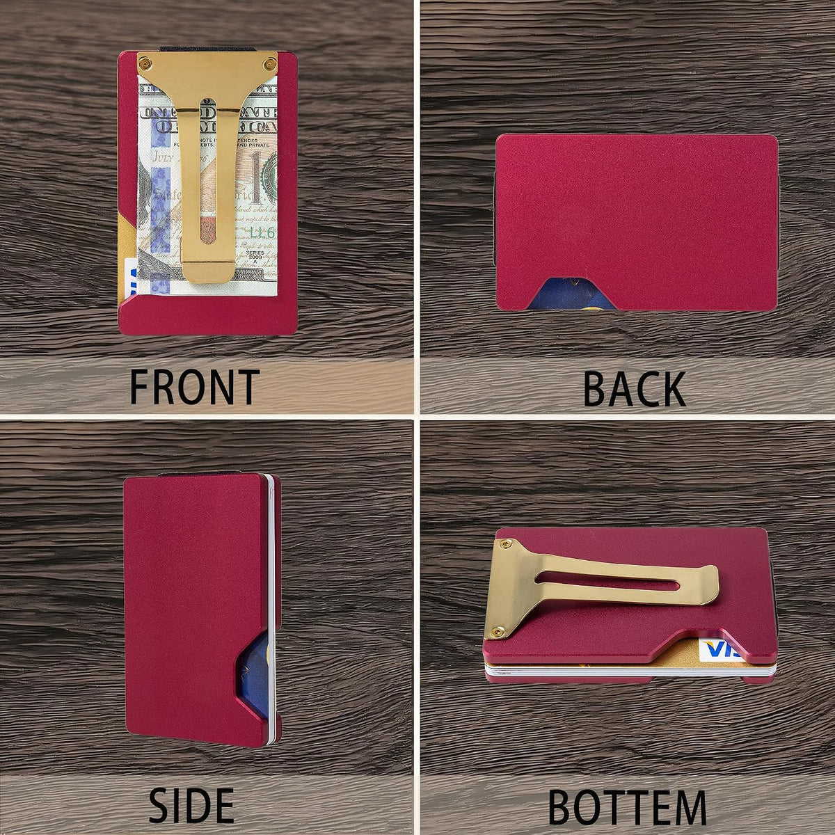 Cartera pequeña minimalista para mujer, funda para tarjetas de crédito RFID
