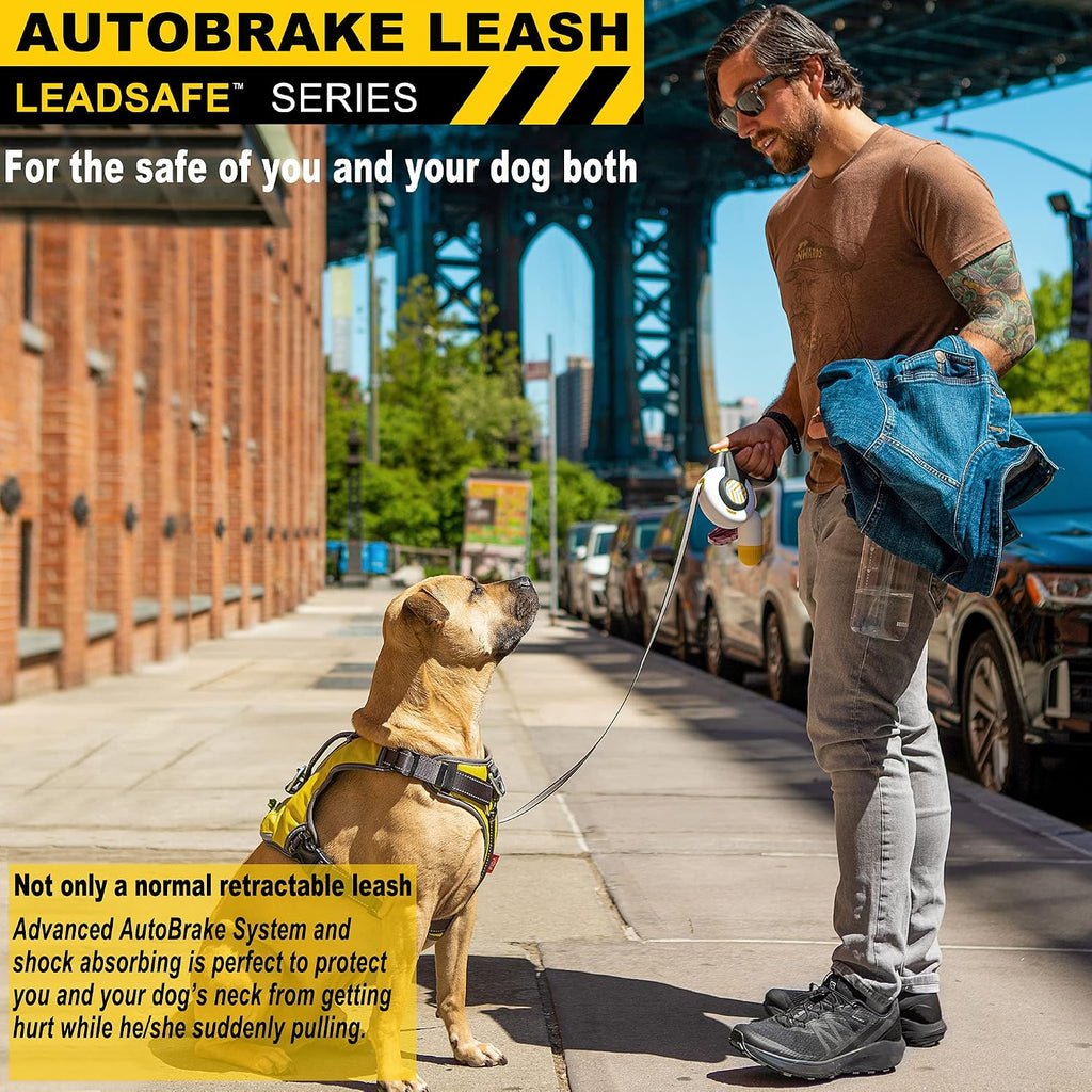 Fida AutoBrake - Correa retráctil resistente para perros, 16 pies, para