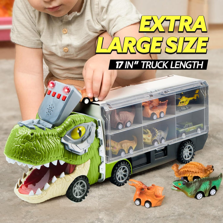 JOYIN Juguetes de dinosaurio 13 en 1 para niños de 3 a 5 años, cami...