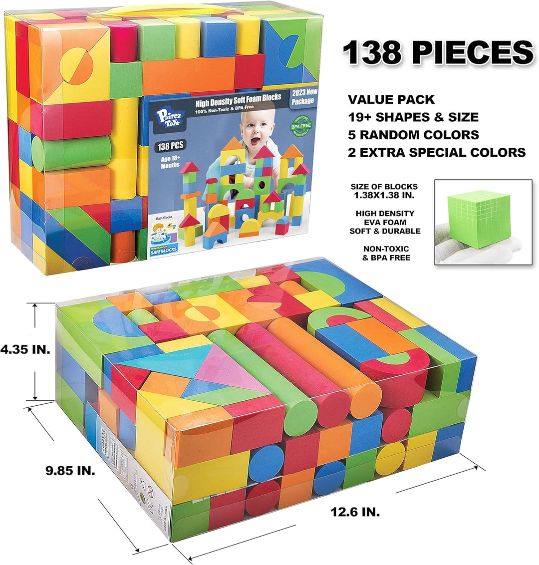 Bloques de espuma para niños pequeños juego de 138 piezas