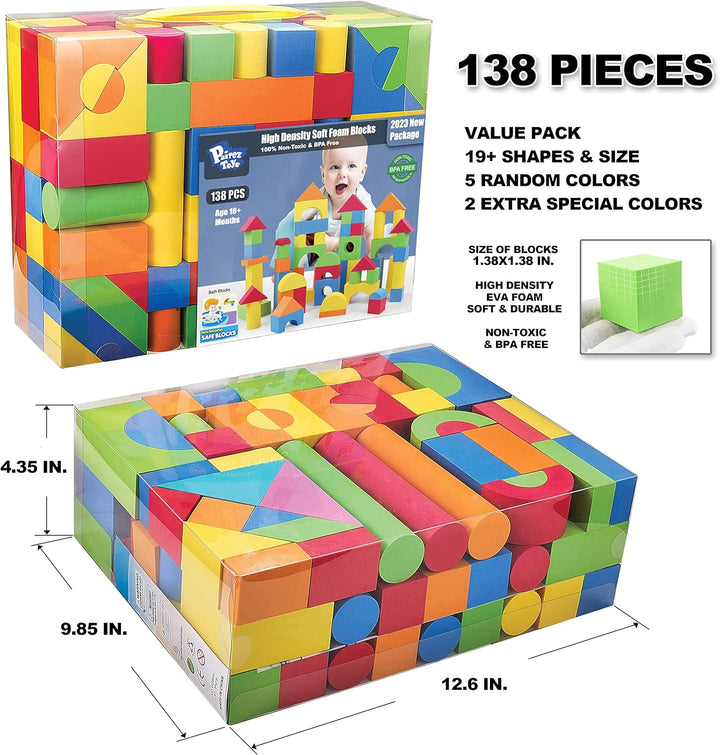 Bloques de espuma para niños pequeños juego de 138 piezas