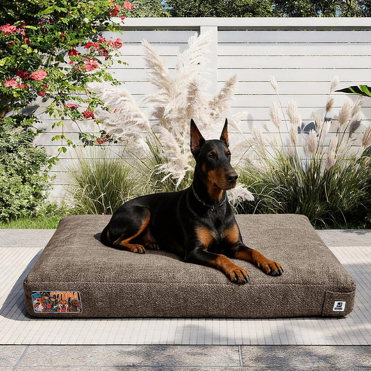 Cama indestructible de 42 pulgadas para perros extra grandes, duradera, a prueba de mordidas, para exteriores, con funda extraíble lavable, cama impermeable para perros, ideal para uso en interiores