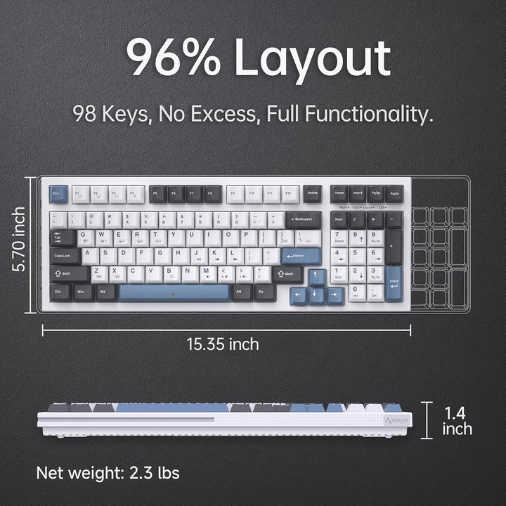 KEMOVE K98SE Teclado mecánico para juegos, teclado programable con...