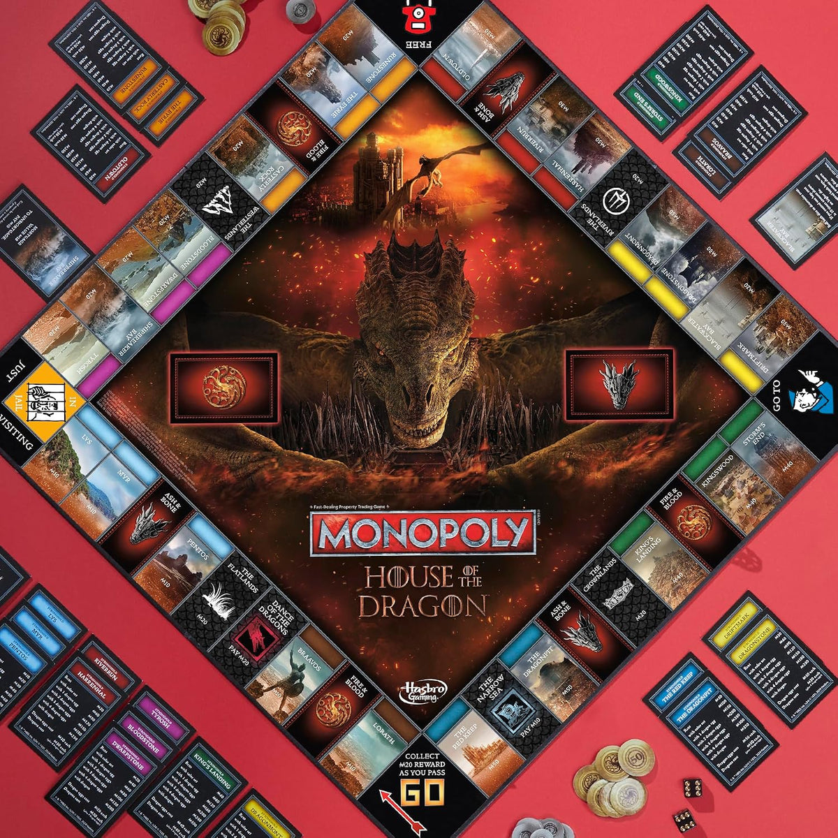 Monopoly Edición Casa de Dragón - Juego de mesa | Basado en la exitosa serie de televisión | Para edades de 17 años en adelante | De 2 a 6 jugadores | Juegos de estrategia (exclusivo de Amazon)