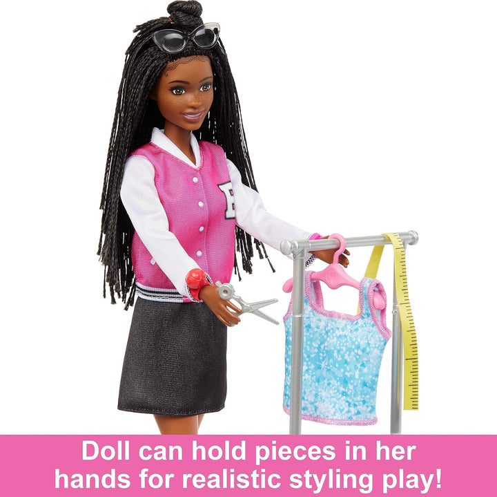 Muñeca Barbie estilista de set &amp; 14 accesorios, muñeca Brooklyn...