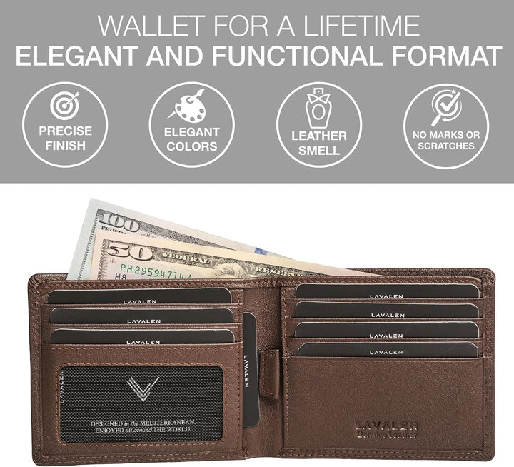 Lavalen Billeteras de cuero suave para hombres UK \u2013 Bloqueo RF...