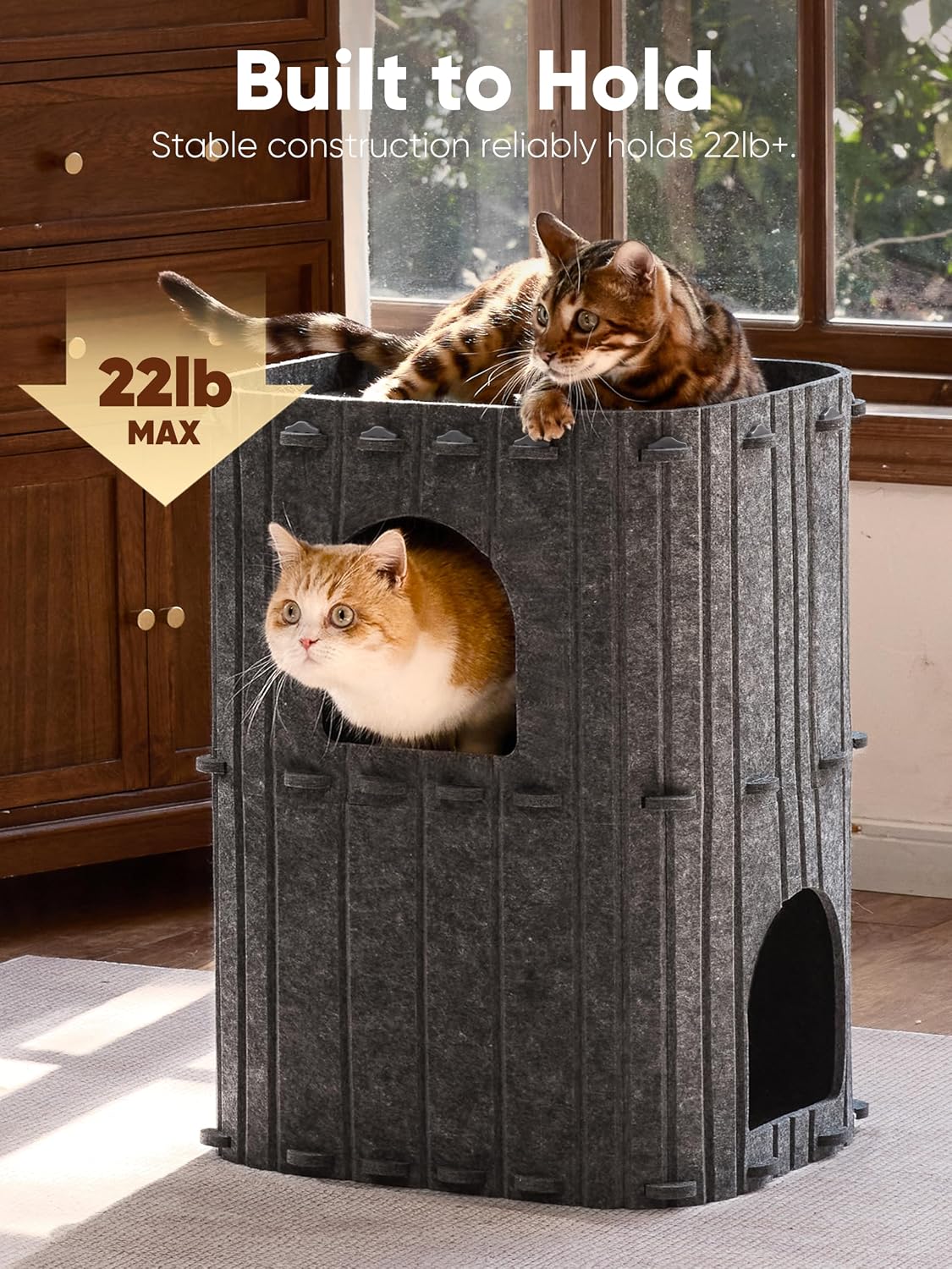 FUKUMARU Casa para gatos de interior, cama cálida para gatos