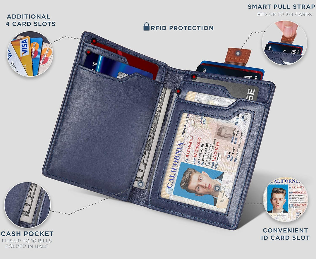 SERMAN BRANDS \u2013 Carteras para hombre, delgadas, de cuero, con...