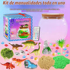 Gifmore Kit de terrario con luz de dinosaurio para niños de 4 a 12 años, juego de juguetes de manualidades de dinosaurios, regalos de cumpleaños para niños