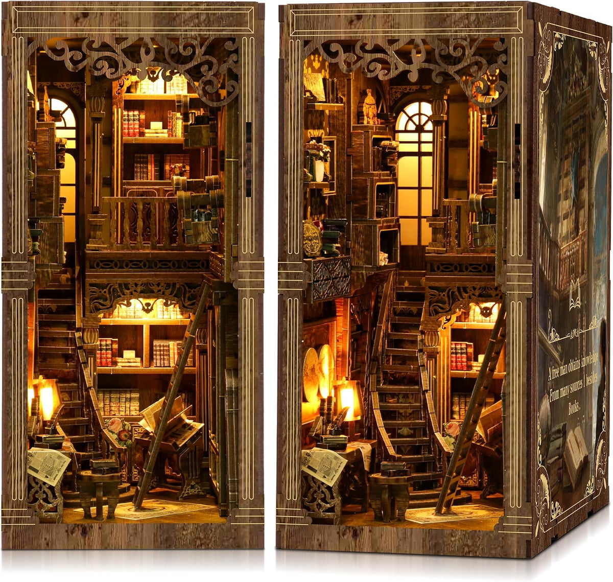 CRIOLPO Kits de Rincón de Libros para Adultos - Kit de Rincón de Libros Decoración de Estantería Casa en Miniatura DIY Kit para Estantería - Kits de Manualidades para Adultos Kits de Modelos Booknook
