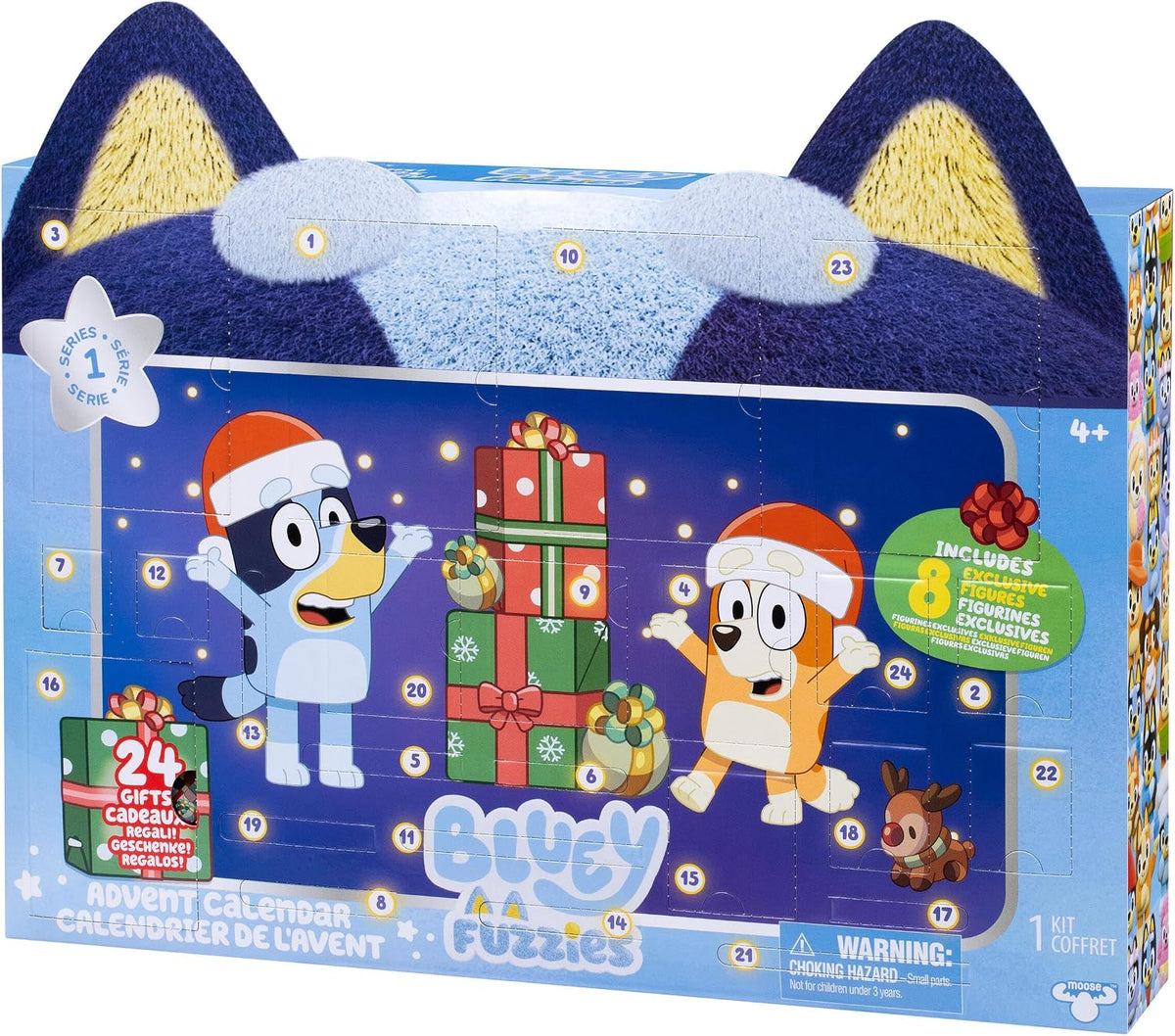 BLUEY Paquete de calendario de Adviento Fuzzies, 8 minifiguras exclusivas
