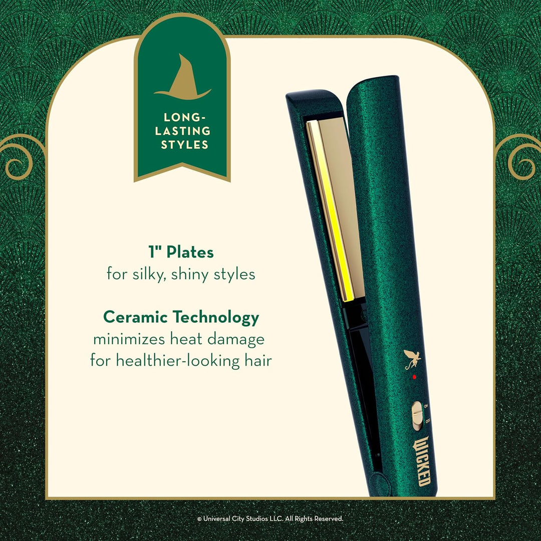 Plancha plana Wicked Elphaba de Conair, alisador de pelo de 1 pulgada
