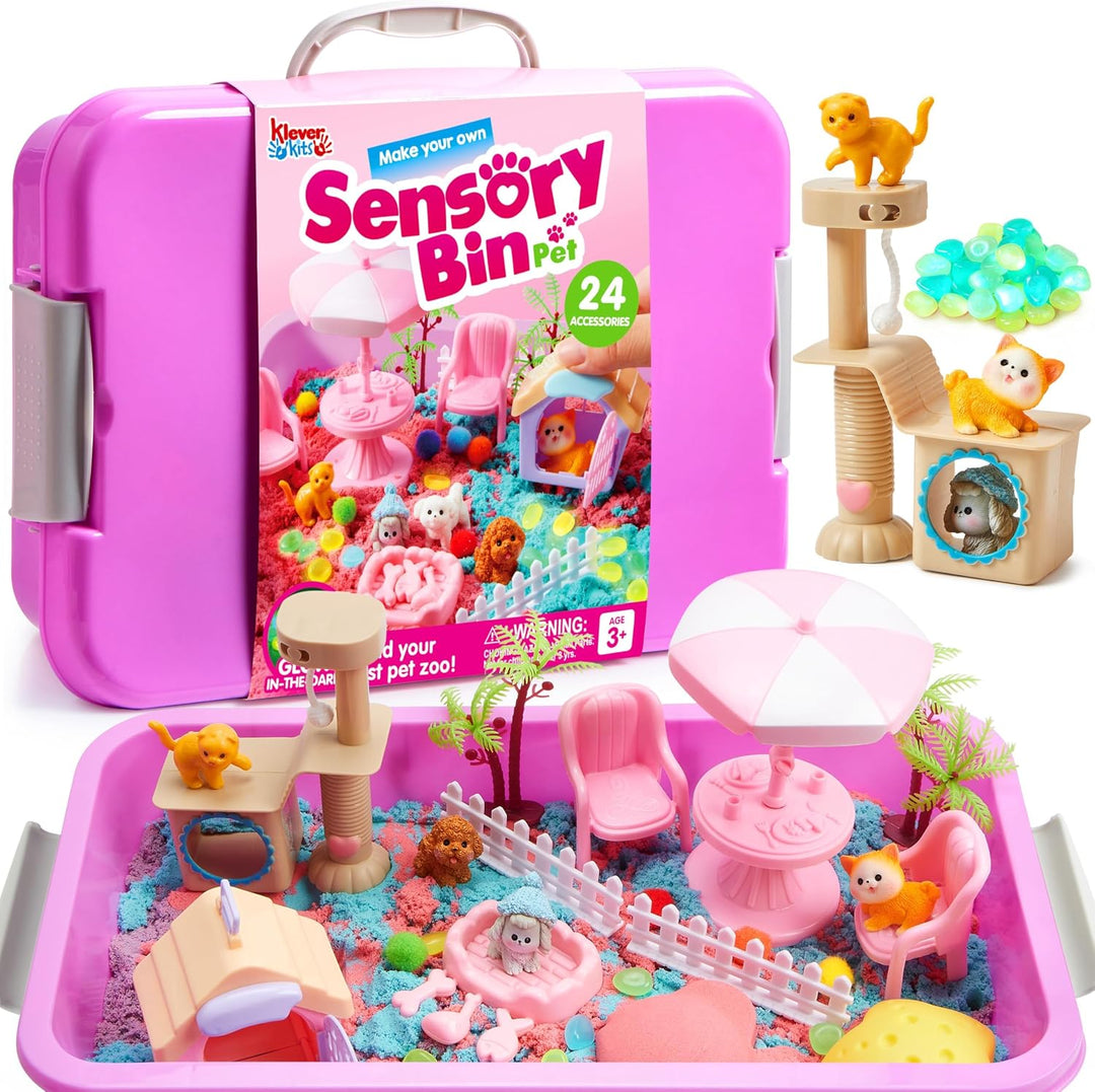 Klever Kits - Contenedor sensorial infantil, kit de construcción de...