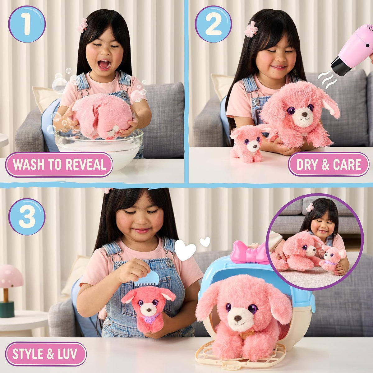 ScruffaLuvs Mom & Baby Scruffs Retriever - Juguetes de peluche, lavar para