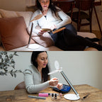 Lámpara Halo Go 2 Lámpara de aumento recargable portátil – Aumento de 5 dioptrías (2.25X), 6,000K daylight LED, 4,200 Lux brillo, diseño plegable compacto con carga USB y estuche de transporte de terciopelo