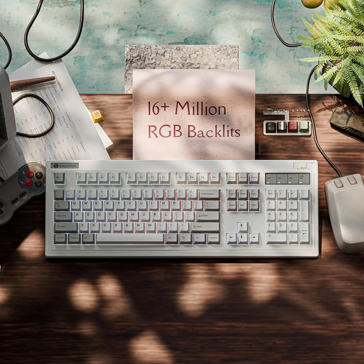 Keychron R6 - Teclado mecánico inalámbrico retro, 100% tamaño compl...