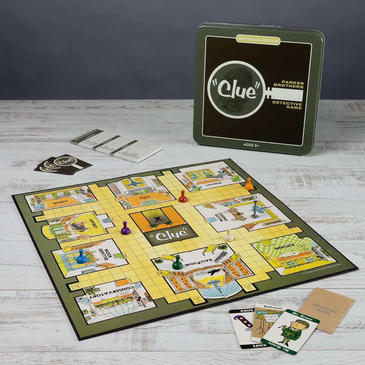 WS Game Company Clue Nostalgia Edition Juego de mesa en lata coleccionable